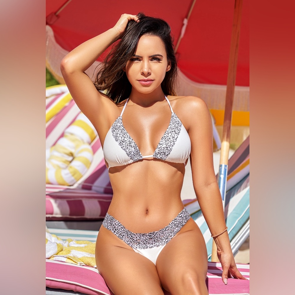 Shelby Swim Ivory Leopard Lacey Bikini